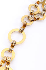 Vintage Yves Saint Laurent Double Chain Disc Belt hook and clasp closeup @Recessla