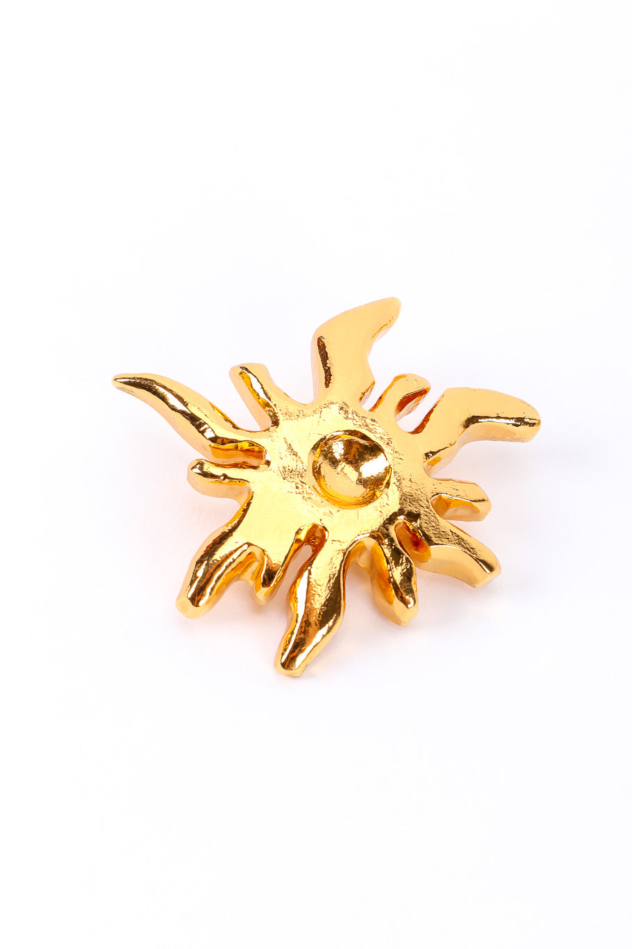 Sunburst earrings by Christian Lacroix on white background single earring centered @recessla