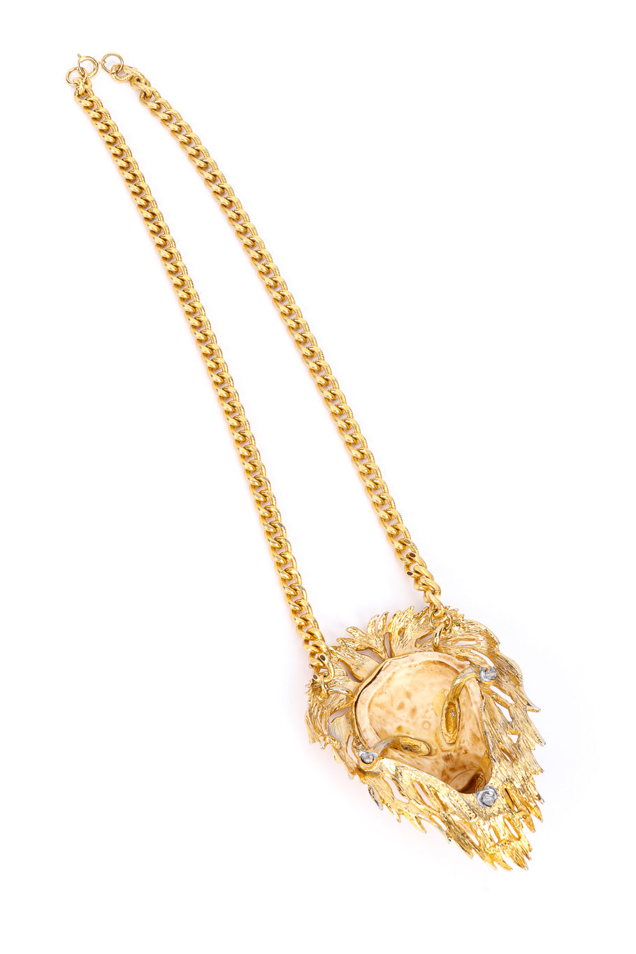 Vintage Luca Razza Lion Head Pendant Necklace full view of backside @Recessla