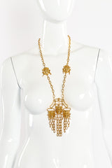 Vintage Pauline Rader Pre Colombian Mask Necklace on mannequin @Recessla