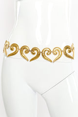 Swirl link belt by Edouard Rambaud on white background on mannequin  @recessla