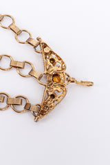 Vintage Filigree Medallion Chain Belt backside of hook clasp on white backdrop @Recessla