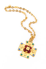 Vintage Robert Rose Byzantine Maltese Cross Necklace full view @Recessla