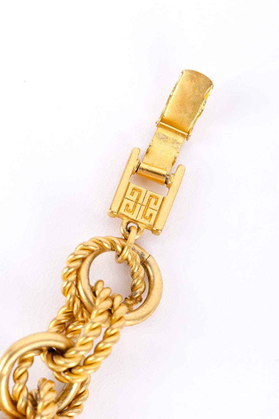 Vintage Givenchy Double Rope Chainlink Bracelet box clasp closeup @Recessla