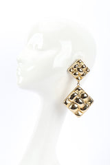 Vintage Jomaz Rhombus Bubble Drop Earrings on mannequin @Recessla