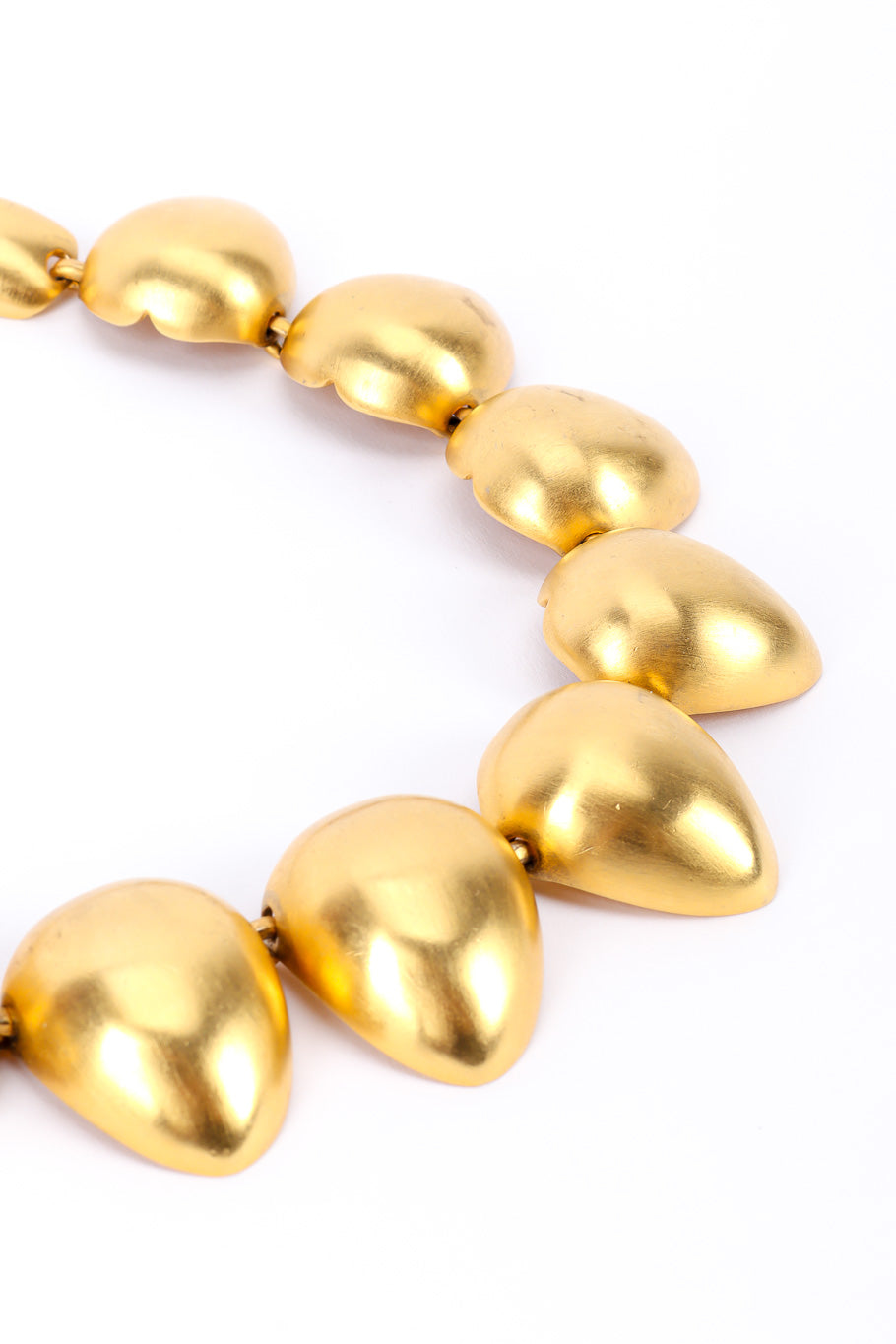 Vintage Clara Studio NYC Minimalist Petal Collar Necklace small indents closeup @Recessla