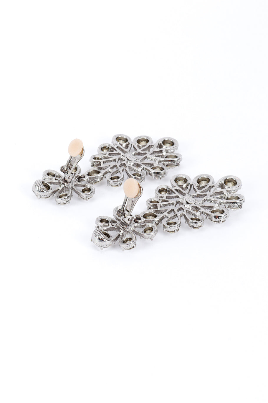 Kenneth Jay Lane Floral Crystal Drop Earrings clips @RECESS LA