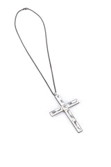 Kenneth Jay Lane Cosmic Crystal Cross Necklace flat @RECESS LA