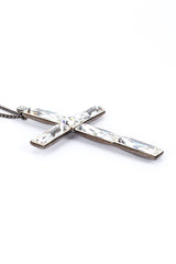 Kenneth Jay Lane Cosmic Crystal Cross Necklace side @RECESS LA