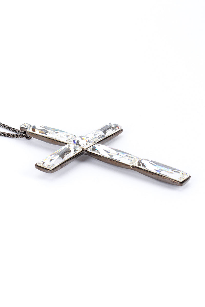 Kenneth Jay Lane Cosmic Crystal Cross Necklace side @RECESS LA