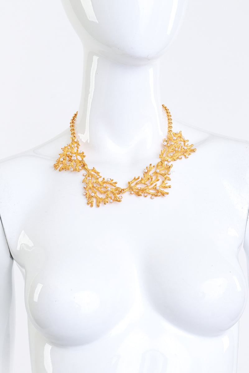 Vintage Kenneth Jay Lane Coral Reef Collar Necklace on mannequin @recess la