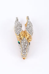 Vintage Kenneth Jay Lane Rhinestone Goats Head Brooch front @recess la