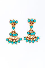 Vintage Kenneth Jay Lane Glass Stone Fan Drop Earrings front @recess la