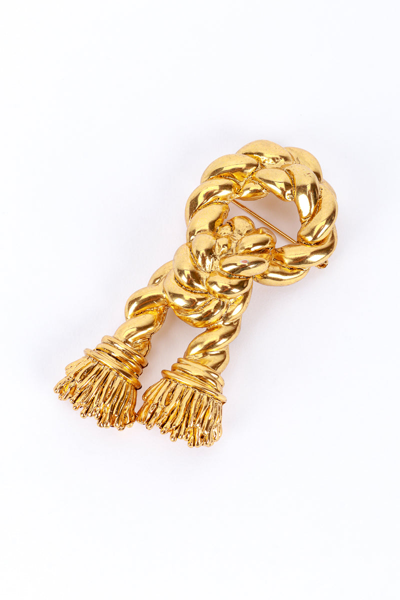 Vintage Kenneth Jay Lane Knotted Rope Brooch front @recess la