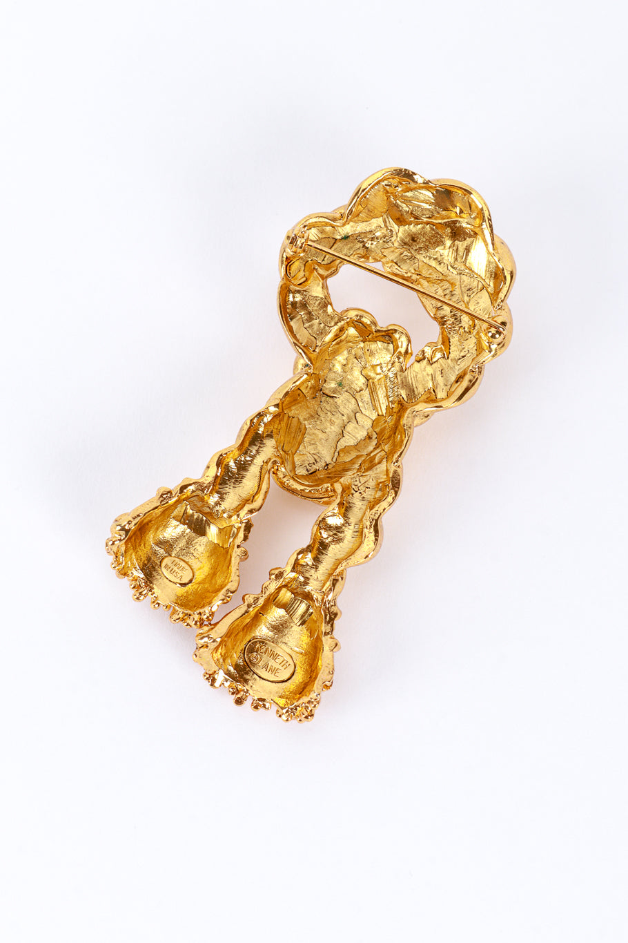 Vintage Kenneth Jay Lane Knotted Rope Brooch back @recess la