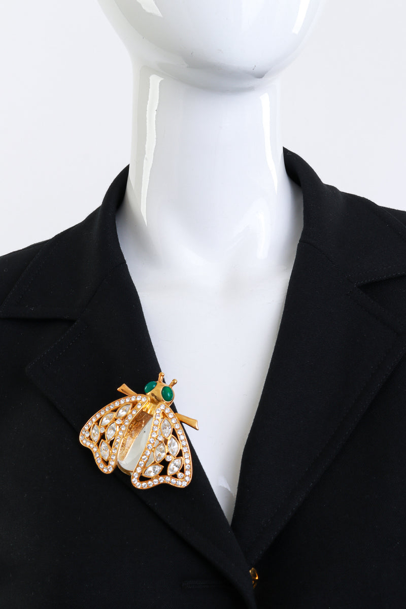 Vintage Kenneth Jay Lane Bejeweled Ladybird Brooch on mannequin @recess la