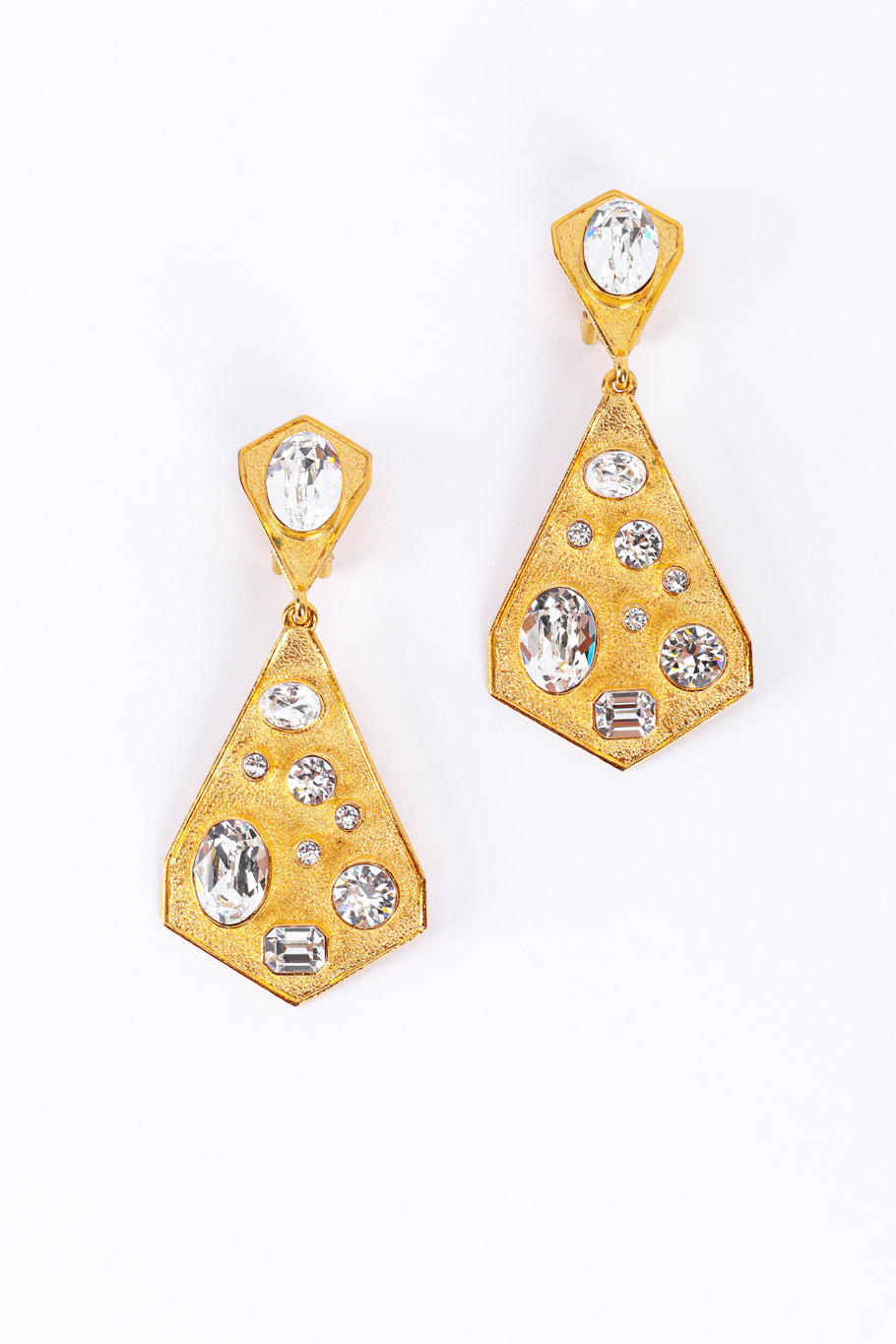 Kenneth Jay Lane Rhinestone Geo Drop Earrings @RECESS LA