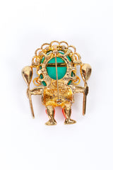 Vintage Kenneth Jay Lane Turquoise Medicine Man Brooch back @recess la