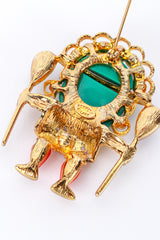 Vintage Kenneth Jay Lane Turquoise Medicine Man Brooch cartouche/wear closeup @recess la