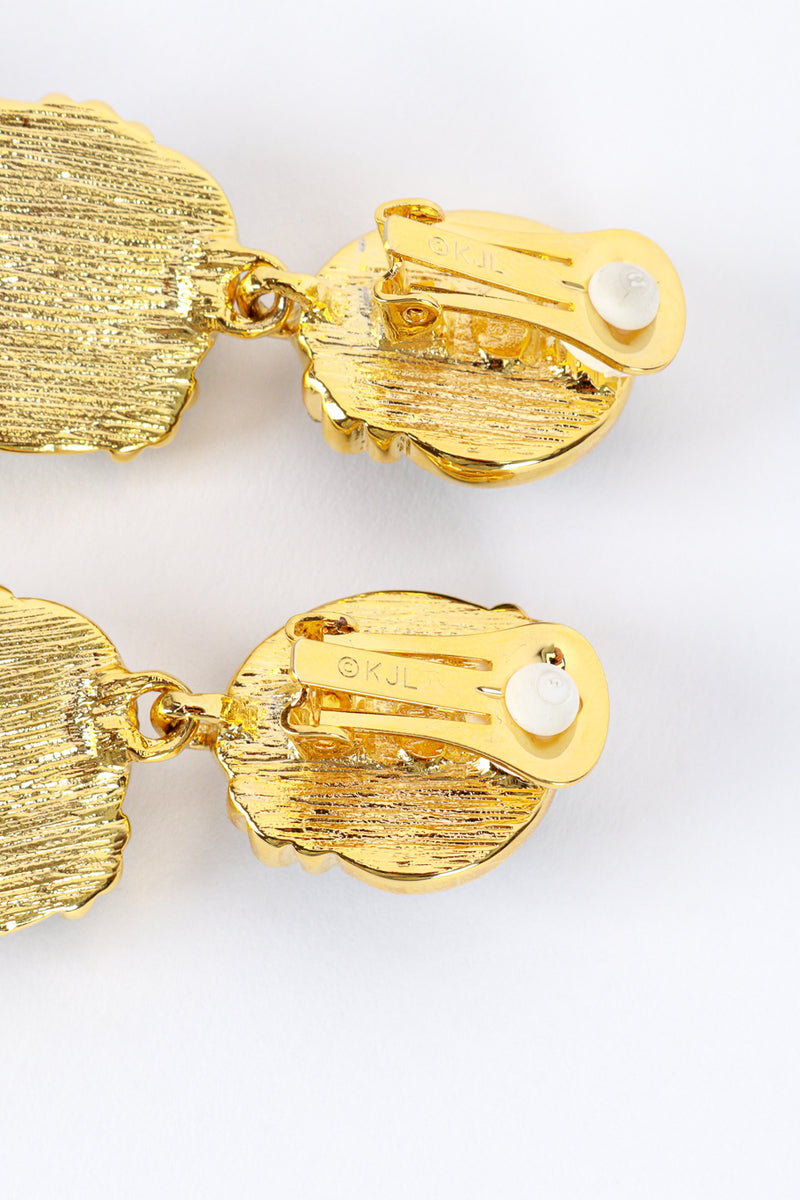 Kenneth Jay Lane 3-Tier Nugget Drop Earrings signature @recess la