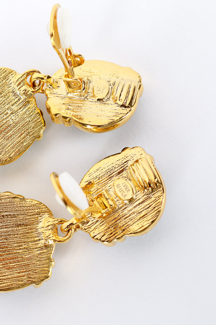 Kenneth Jay Lane 3-Tier Nugget Drop Earrings origin cartouche @recess la