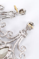 Vintage Kenneth Jay Lane Crystal Chandelier Drop Earrings signature cartouche @recess la