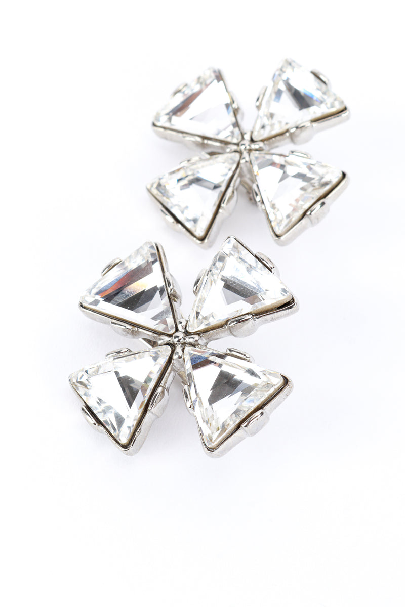 Vintage Kenneth Jay Lane Maltese Crystal Cross Earrings front detail @recess la