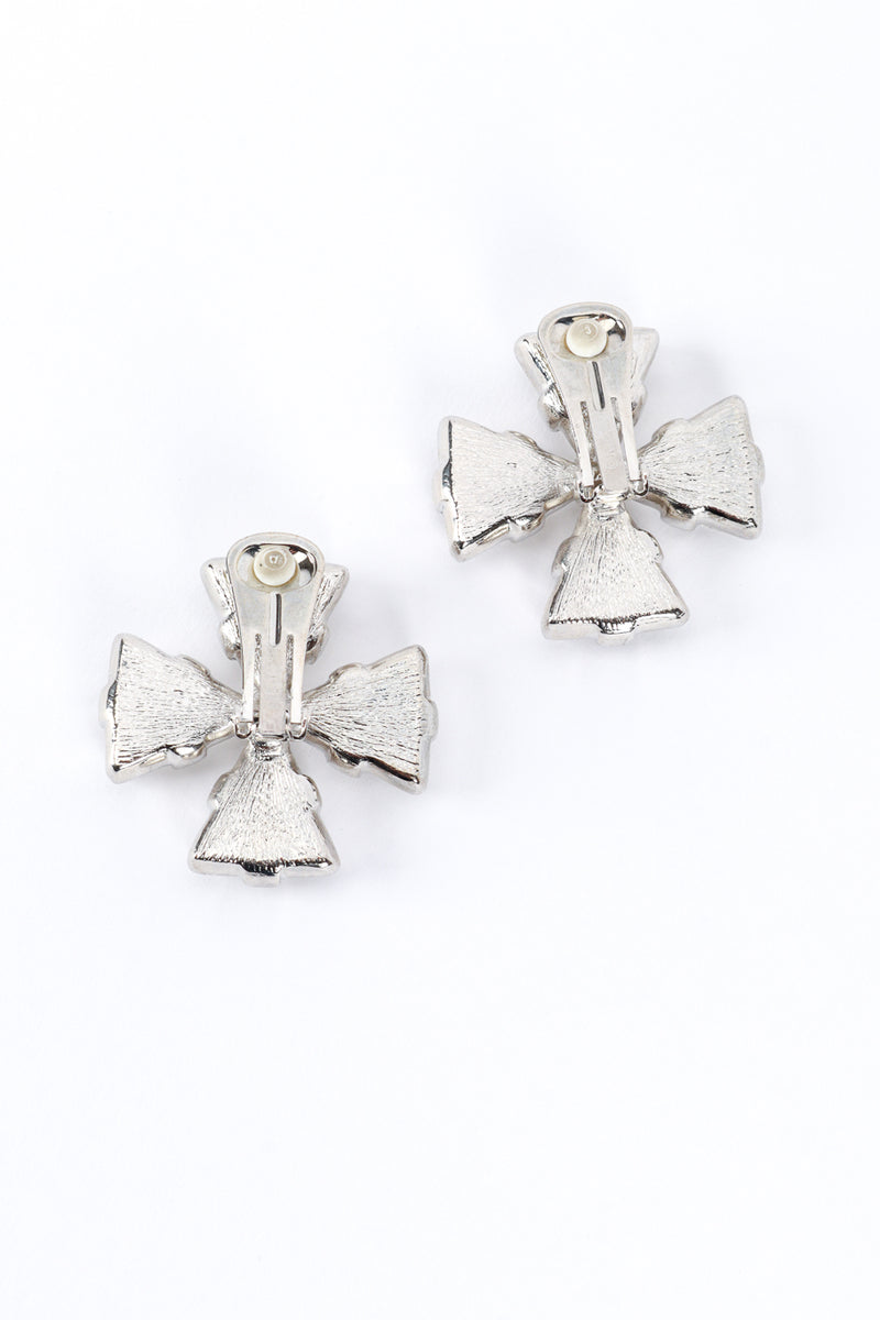 Vintage Kenneth Jay Lane Maltese Crystal Cross Earrings back @recess la