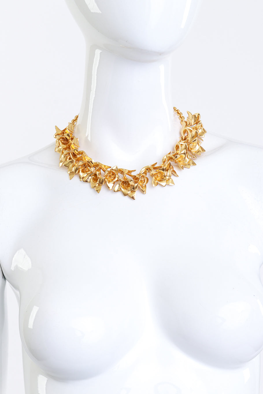 Kenneth Jay Lane Golden Hibiscus Collar Necklace mannequin @RECESS LA