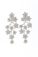 Vintage Kenneth Jay Lane Rhinestone Falling Leaf Drop Earrings front @recess la