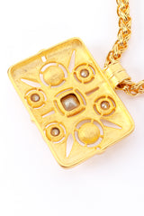 Vintage Kenneth Jay Lane Rectangle Rhinestone Pendant Necklace pendant back detail @recess la