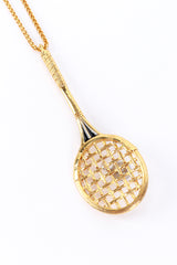 Vintage Kenneth Jay Lane Tennis Racket Pendant Necklace pendant back closeup @recess la