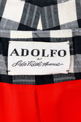 Adolfo Gingham Trench Coat label @RECESS LA