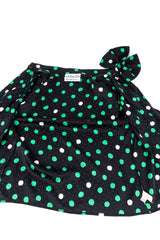 Adolfo polka dot silk blouse and skirt set blouse flat-lay @recessla