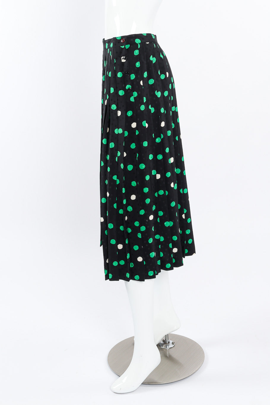 Adolfo polka dot silk blouse and skirt set skirt on mannequin @recessla