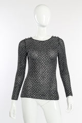 Vintage Adolfo Crystal Open Knit Top front on mannequin @recessla