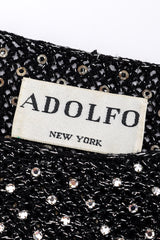 Vintage Adolfo Crystal Open Knit Top signature label closeup @recessla