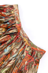 Vintage Adolfo Paisley Lamé Pleated Palazzo Pant II waist closeup @recessla