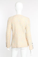 Vintage Adolfo Lattice Pearl Jacket back view on mannequin @Recessla