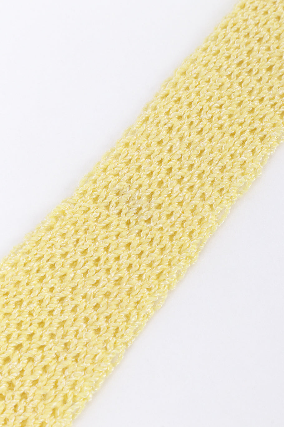 Adolfo Pastel Yellow Ribbon Weave Knit Dress belt detail @RECESS LA