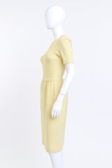 Adolfo Pastel Yellow Ribbon Weave Knit Dress on mannequin @RECESS LA