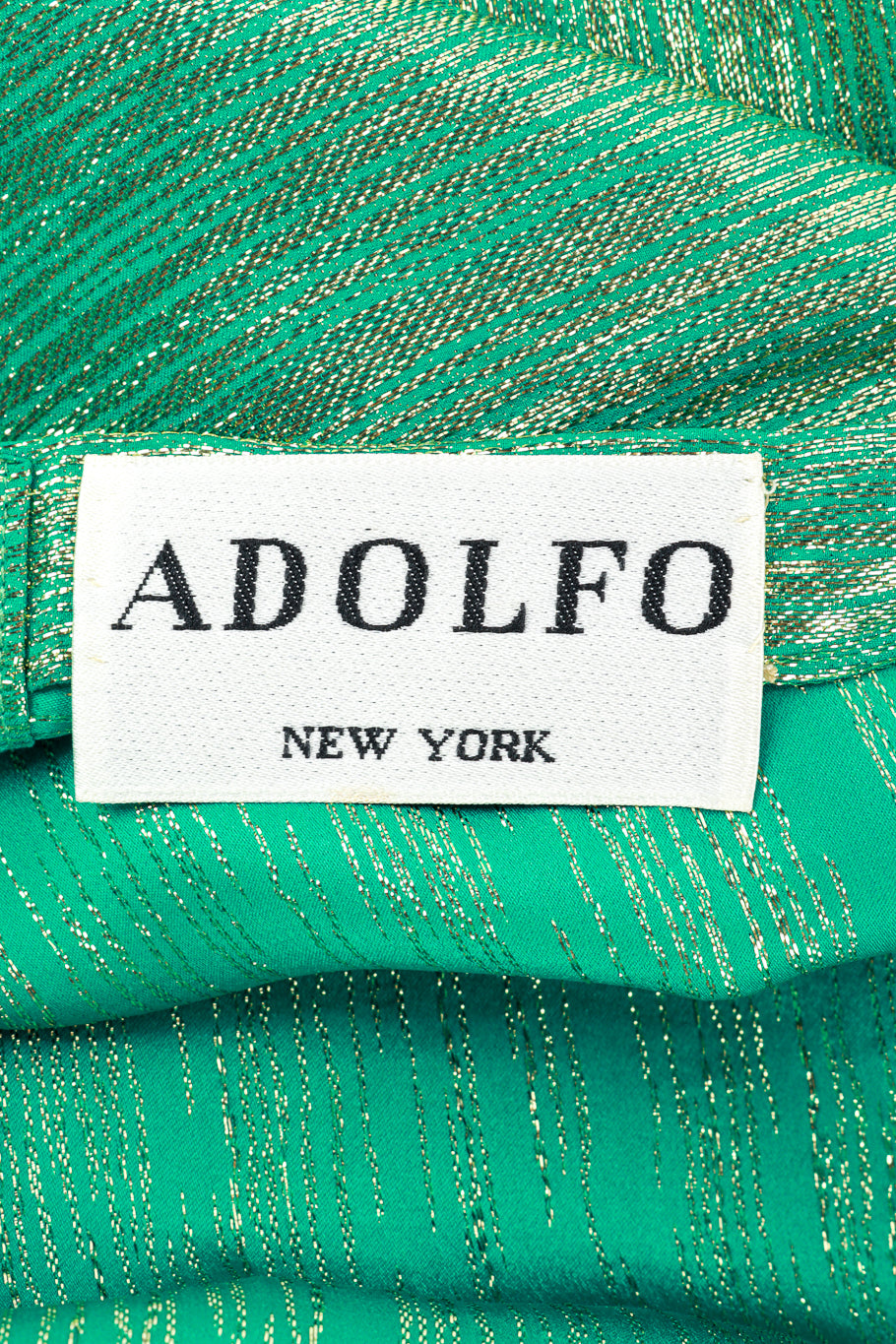 Adolfo Lamé Pussybow Ruffle Blouse label @RECESS LA