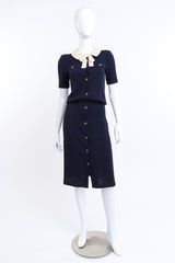 Adolfo Peter Pan Collar Knit Dress on mannequin @RECESS LA