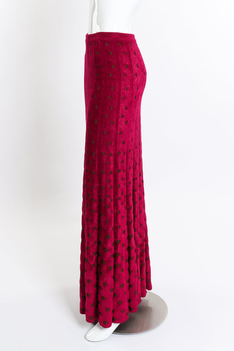 Alaïa Long Polka Dot Skirt side on mannequin @recessla