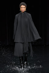 Balenciaga 2020 A/W Pleated Cape on runway model @recessla