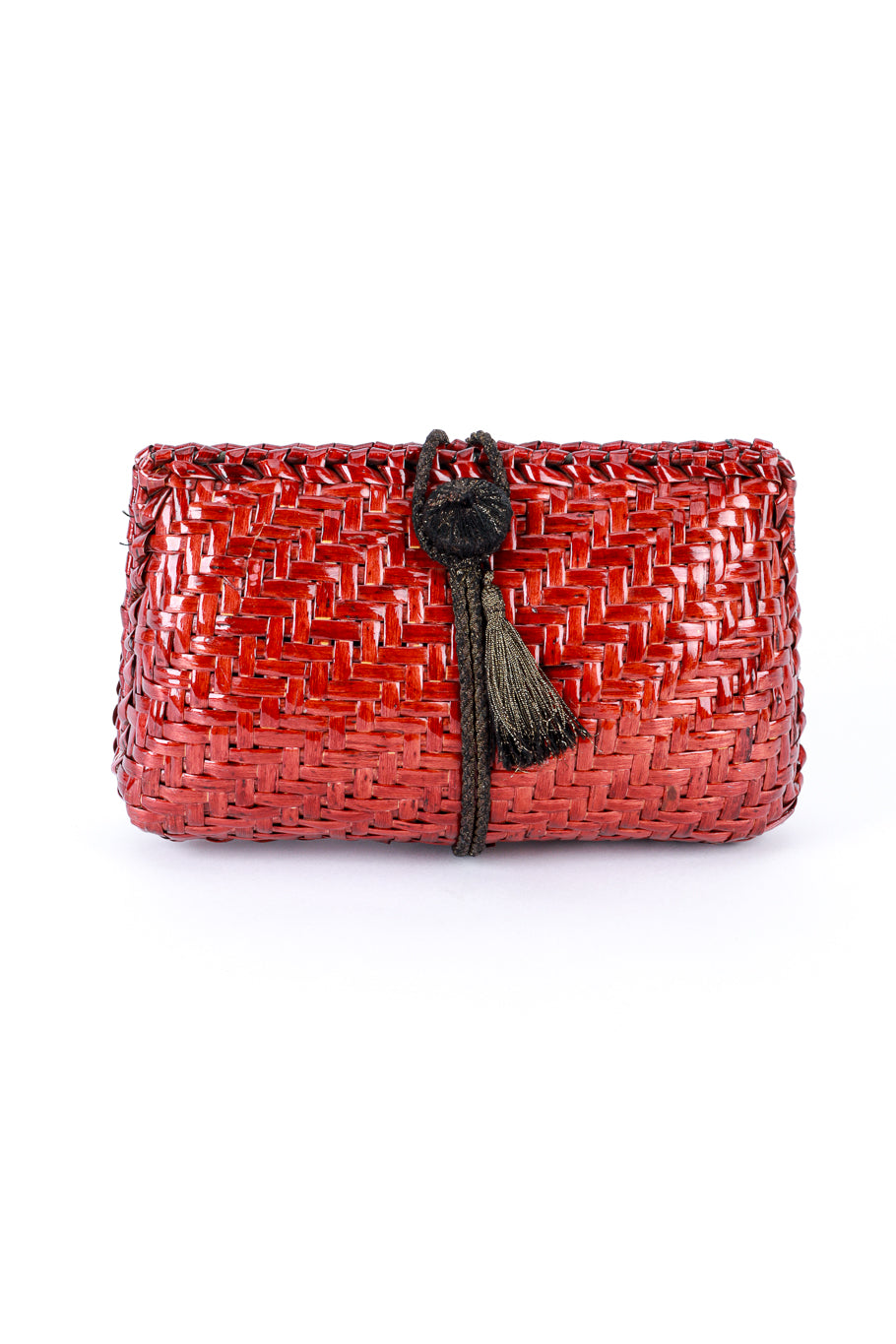 Ann Taylor Woven Tassel Clutch front @RECESS LA