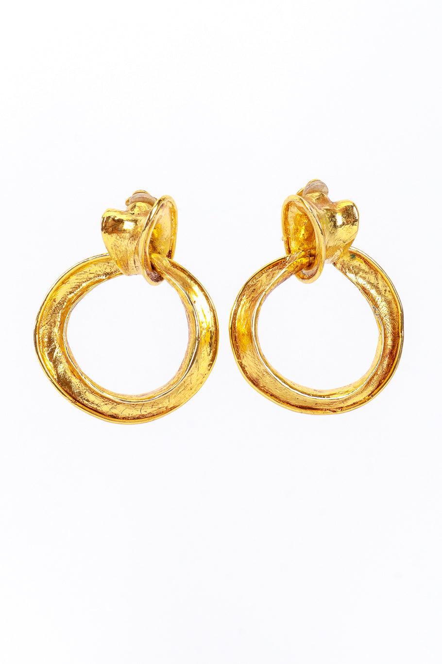 Antigona Paris Hammered Drop Hoop Earrings @RECESS LA