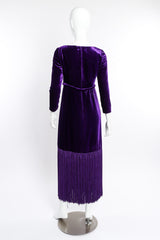 Vintage Adele Simpson Velvet Fringe Dress back on mannequin @recessla