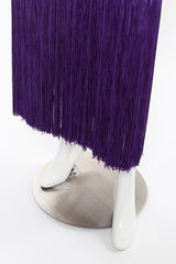 Vintage Adele Simpson Velvet Fringe Dress fringe bottom closeup @recessla