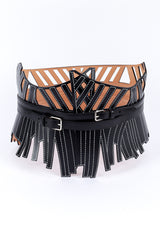 Alexander McQueen Leather Cage Corset Belt front @recess la